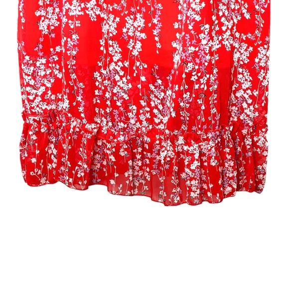 Mopoogoss Women's  Print V Neck Long Sleeve Ruffle Hem Boho Midi Dress S… - Picture 11 of 14